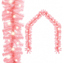Girlanda świąteczna z lampkami LED, 10 m, różowa