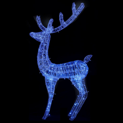Świąteczny renifer, akryl, 250 LED, 180 cm, niebieski