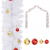 Girlanda świąteczna ozdobiona bombkami, biała, 10 m