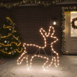 Świąteczna dekoracja w kształcie renifera, 72 LED, ciepła biel
