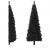 Smukła choinka połówka ze stojakiem, sztuczna, czarna, 120 cm