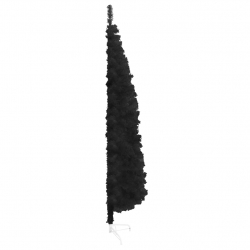Smukła choinka połówka ze stojakiem, sztuczna, czarna, 150 cm