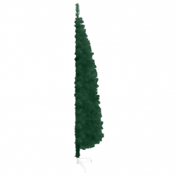 Smukła choinka połówka ze stojakiem, sztuczna, zielona, 150 cm