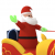 Dmuchana ozdoba świąteczna – Mikołaj i renifery z LED, 130 cm