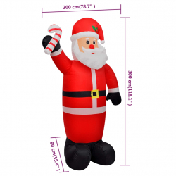 Dmuchany Święty Mikołaj z LED, 300 cm