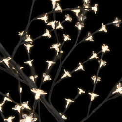 Drzewko z lampkami, 128 LED, ciepły biały, kwiat wiśni, 120 cm