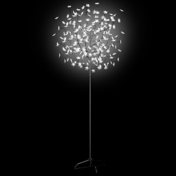 Drzewko z lampkami, 200 LED, zimny biały, kwiat wiśni 180 cm