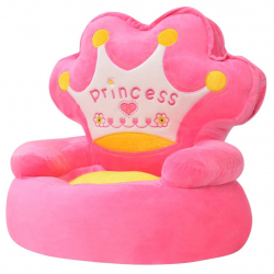 Fotel dla dzieci PRINCESS, pluszowy, różowy