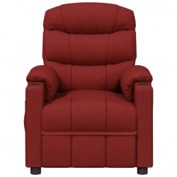 Fotel ułatwiający wstawanie, winna czerwień, obity tkaniną