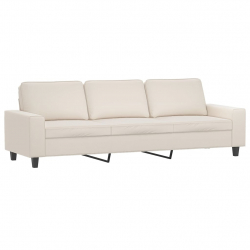 Sofa 3-osobowa, beżowy, 210 cm, tapicerowana mikrofibrą