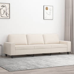 Sofa 3-osobowa, beżowy, 210 cm, tapicerowana mikrofibrą