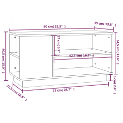 Szafka pod telewizor, 80x35x40,5 cm, lite drewno sosnowe