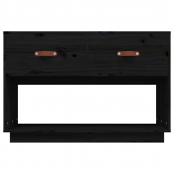 Szafka pod TV, czarna, 90x40x60 cm, lite drewno sosnowe