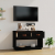 Szafka pod TV, czarna, 90x40x60 cm, lite drewno sosnowe