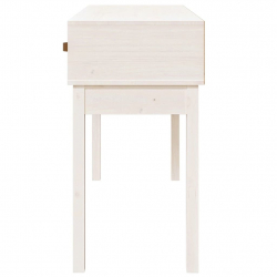 Stolik konsolowy, biały, 114 x 40 x 75 cm, lite drewno sosnowe
