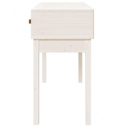 Stolik konsolowy, biały, 114 x 40 x 75 cm, lite drewno sosnowe