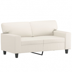 2-osobowa sofa, kremowy, 120 cm, sztuczna skóra