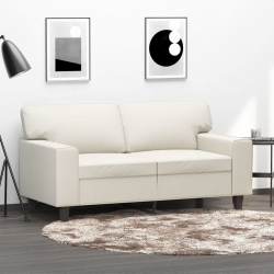2-osobowa sofa, kremowy, 120 cm, sztuczna skóra