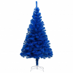 Sztuczna choinka ze stojakiem, niebieska, 240 cm, PVC