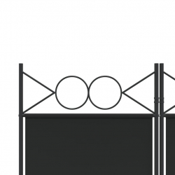 Parawan 4-panelowy, czarny, 160x220 cm, tkanina