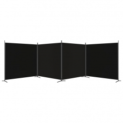 Parawan 4-panelowy, czarny, 698x180 cm, tkanina