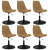 Obrotowe krzesła stołowe, 6 szt., brązowe, obite aksamitem