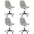 Obrotowe krzesła stołowe, 4 szt., jasnoszare, obite tkaniną