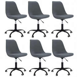 Obrotowe krzesła stołowe, 6 szt., ciemnoszare, obite tkaniną