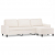 3-os. sofa z podnóżkiem, beżowa, 210 cm, obita mikrofibrą