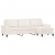 3-os. sofa z podnóżkiem, beżowa, 210 cm, obita mikrofibrą