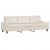 3-os. sofa z podnóżkiem, beżowa, 210 cm, obita mikrofibrą