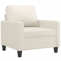 4-osobowa sofa z poduszkami, kremowa, sztuczna skóra