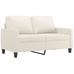 4-osobowa sofa z poduszkami, kremowa, sztuczna skóra