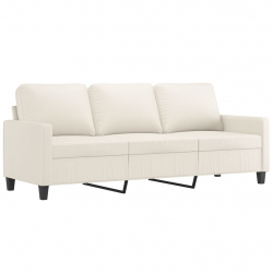 4-osobowa sofa z poduszkami, kremowa, sztuczna skóra