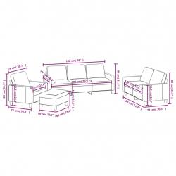 4-osobowa sofa z poduszkami, kremowa, sztuczna skóra