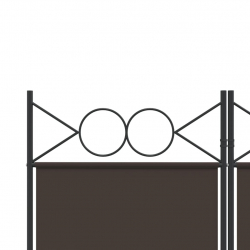 Parawan 5-panelowy, brązowy, 200x200 cm, tkanina