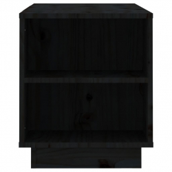 Szafka pod TV, czarna, 110x35x40,5 cm, lite drewno sosnowe