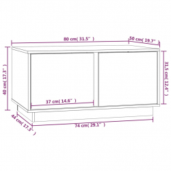 Stolik kawowy, 80x50x40 cm, lite drewno sosnowe