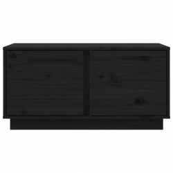 Stolik kawowy, czarny, 80x50x40 cm, lite drewno sosnowe