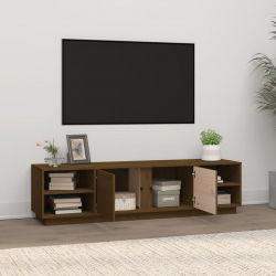 Szafka pod TV, miodowy brąz, 156x40x40 cm, lite drewno sosnowe