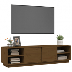 Szafka pod TV, miodowy brąz, 156x40x40 cm, lite drewno sosnowe