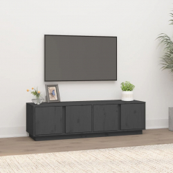 Szafka pod telewizor, szara, 140x40x40 cm, lite drewno sosnowe