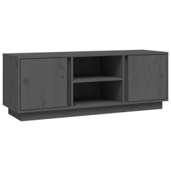 Szafka pod telewizor, szara, 110x35x40,5cm, lite drewno sosnowe