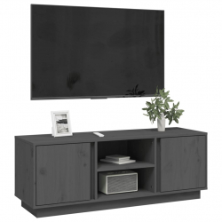 Szafka pod telewizor, szara, 110x35x40,5cm, lite drewno sosnowe