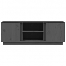Szafka pod telewizor, szara, 110x35x40,5cm, lite drewno sosnowe