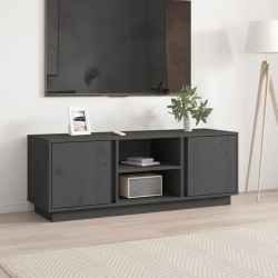 Szafka pod telewizor, szara, 110x35x40,5cm, lite drewno sosnowe