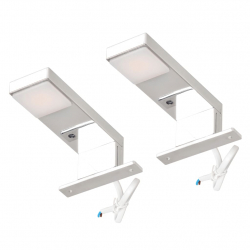 Lampy nad lustro, 2 szt., 2 W, ciepłe, białe światło