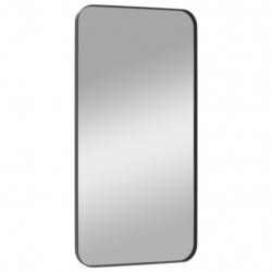 Lustro ścienne, czarne, 40x80 cm, prostokątne