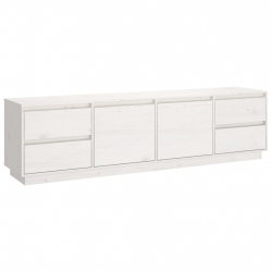 Szafka pod telewizor, biała, 176x37x47,5cm, lite drewno sosnowe