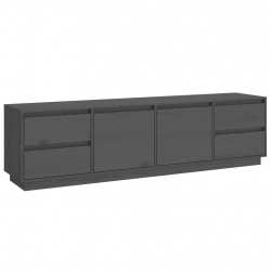 Szafka pod telewizor, szara 176x37x47,5 cm, lite drewno sosnowe